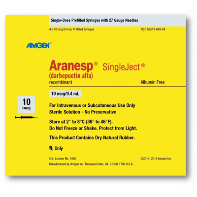 ARANESP 10 MCG ( DARBEPOETIN ALFA ) 4 PREFILLED SYRINGES